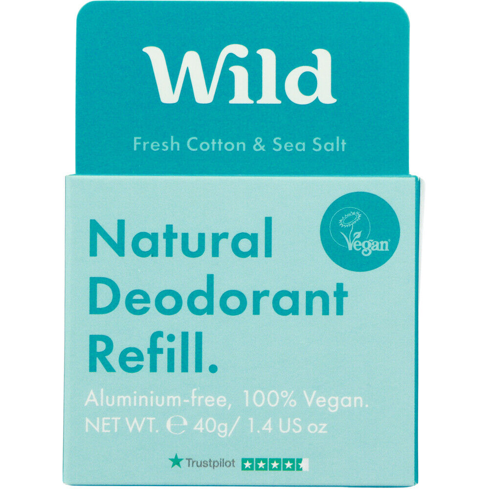 Wild Cosmetics Deodorant Refill: Cotton & Seasalt, 1.4 oz - Cozy Farm