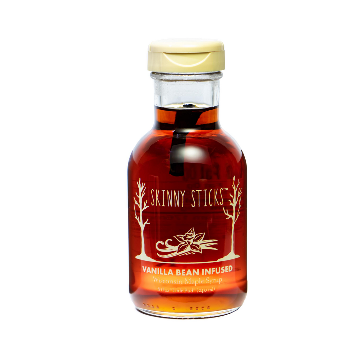 Skinny Sticks Maple Syrup, Vanilla Bean Infused, 8 Fl Oz, Case of 12 - Cozy Farm