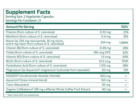 Qualia NAD+ Optimized Aging Supplement, 42 Capsules
