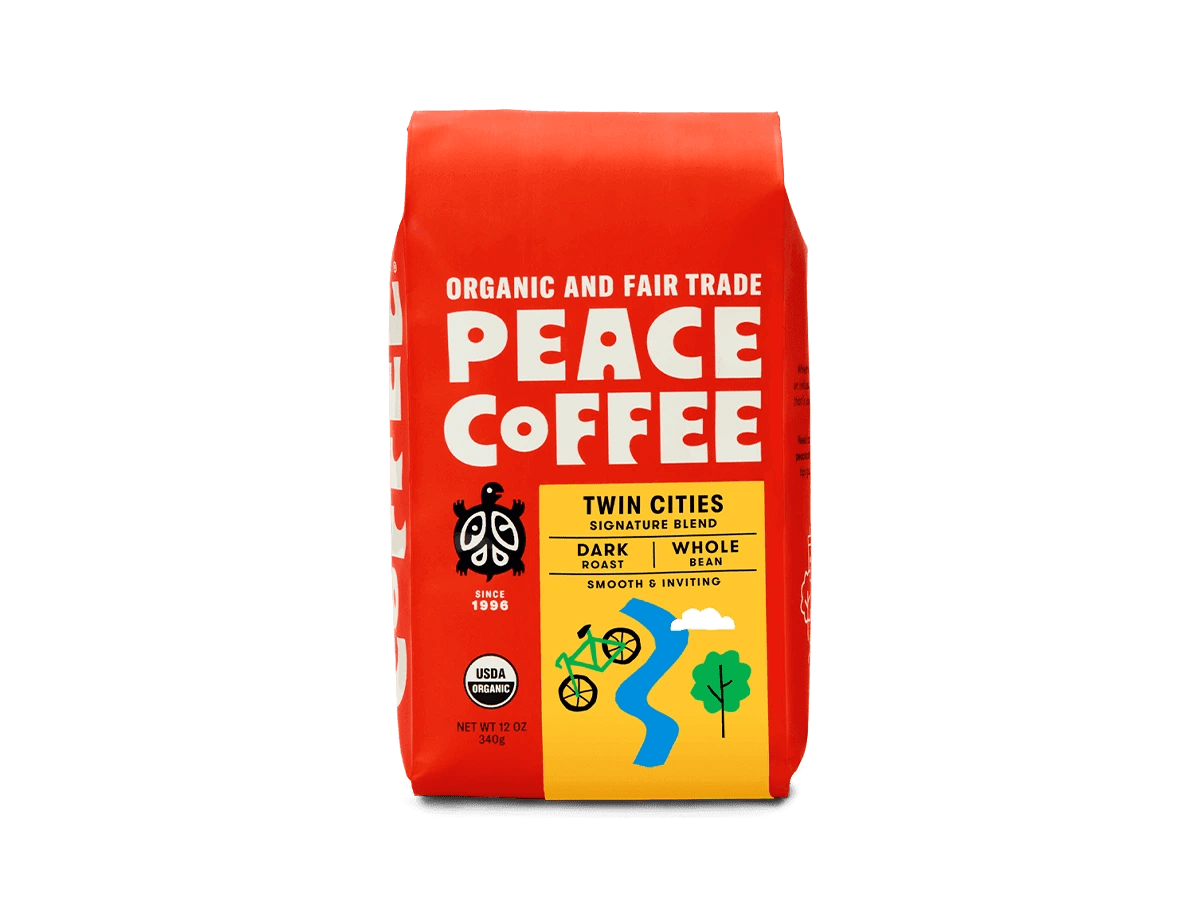 Peace Coffee - Organic Organic Whole Bean, 12 oz (Pack of 6) - Fair Trade Coffee