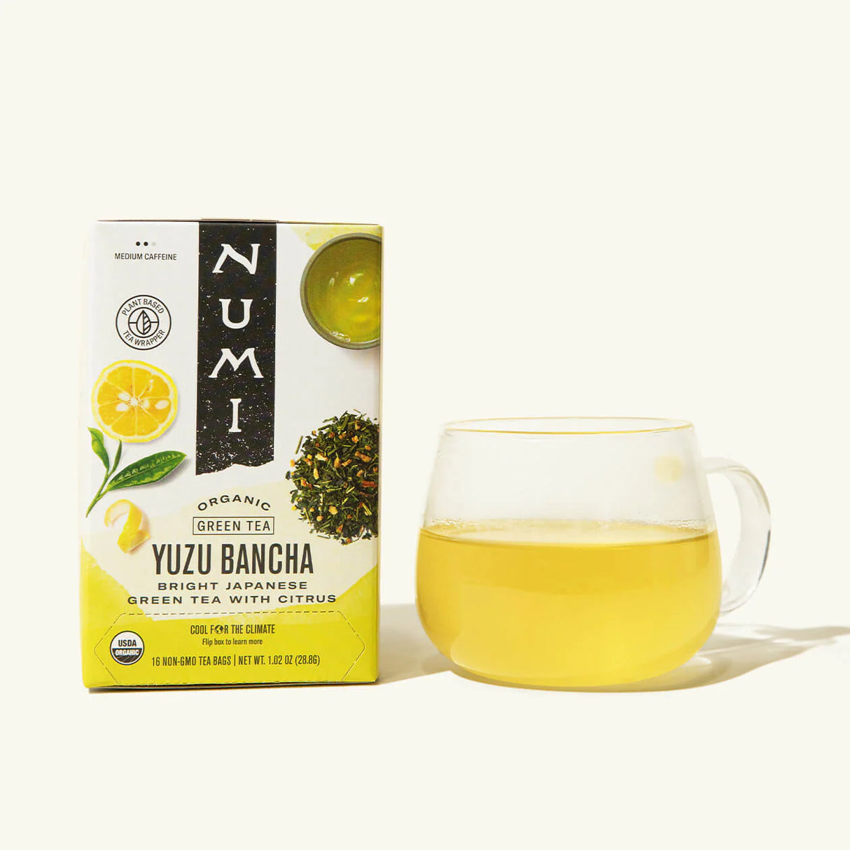 Numi Tea - Organic Green Yuzu Bancha, 16 Bag (Pack of 6) - Green Tea Bags
