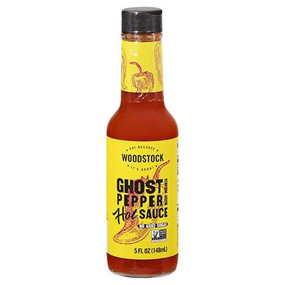 Woodstock Hot Sauce Ghost Pepper, 5 Fz Pack of 12 - Cozy Farm