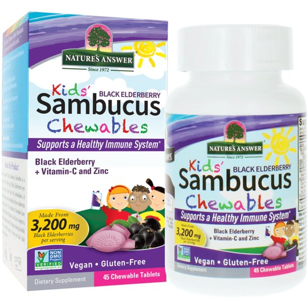 Nature's Answer - Sambucus Chews for Kids, Immune Support, Natural Berry Flavor (45 Count) - Cozy Farm