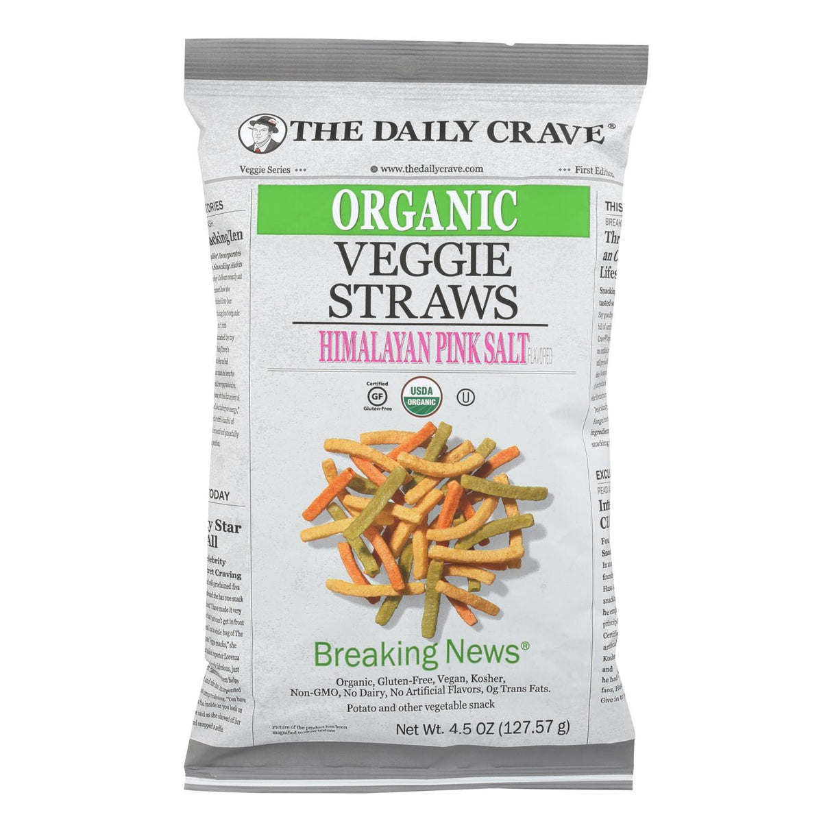 The Daily Crave Veggie Straws, 8-Pack (4.5 Oz Each) - Cozy Farm