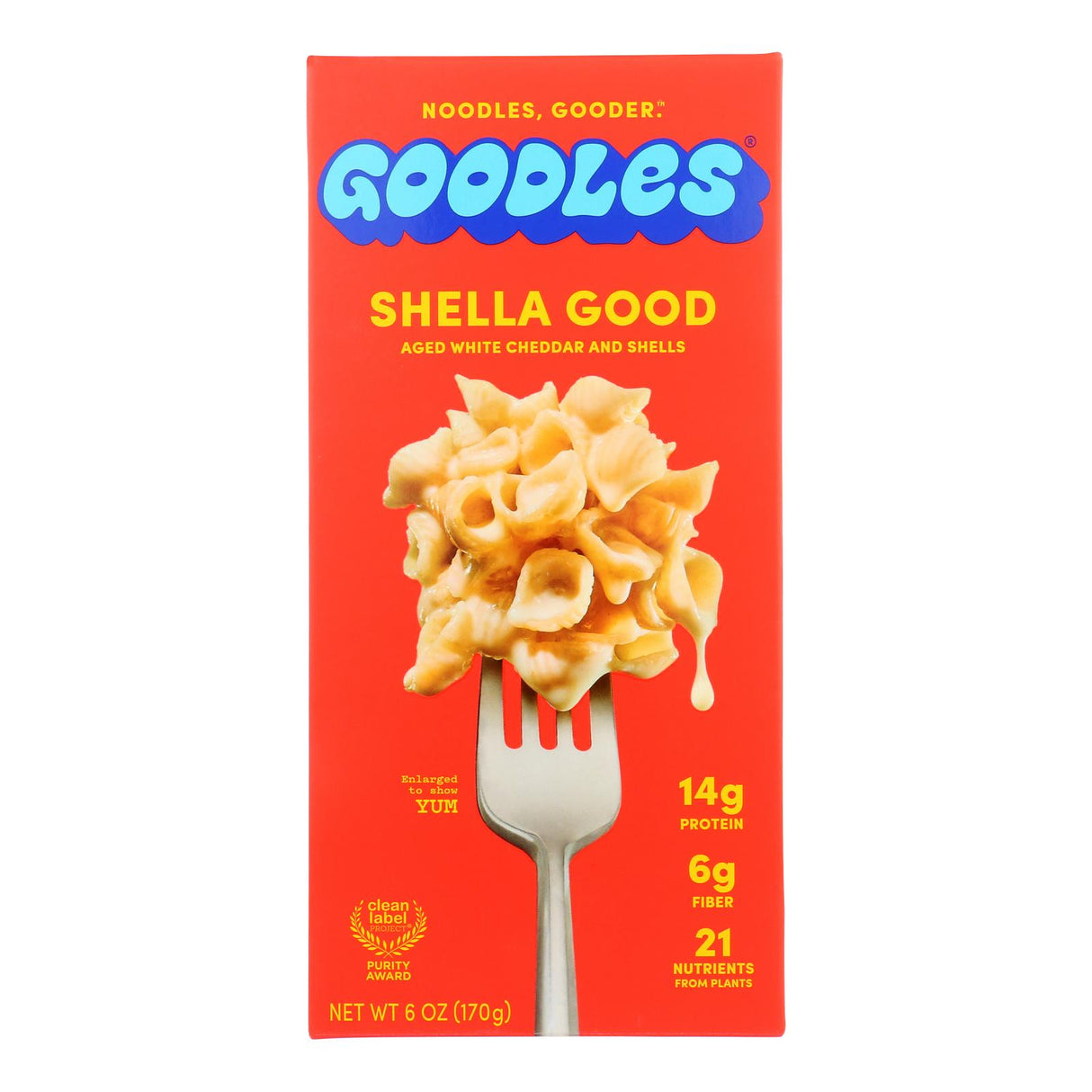 Goodles Mac & Cheese Shella Pasta - 6 Oz, Case of 12 - Cozy Farm
