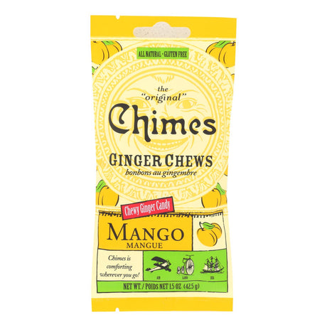Chimes Ginger Chews: Tropical Mango, 1.5 Oz Pack, Case of 12 - Cozy Farm 