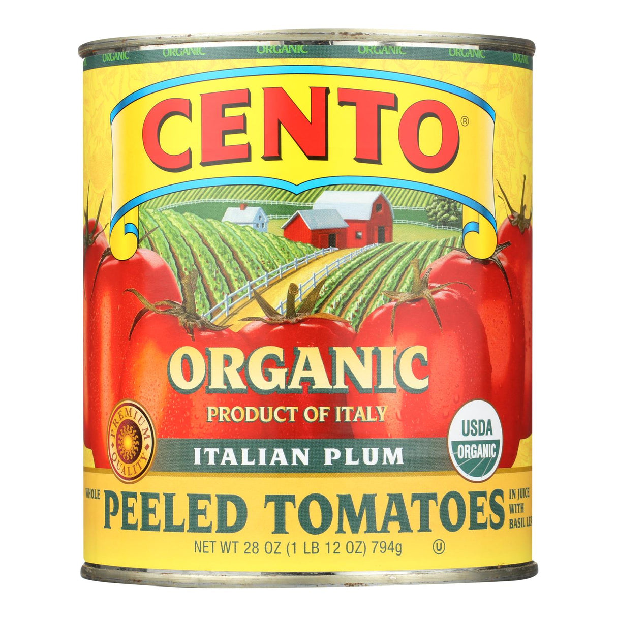 Cento Italian Plum Whole Peeled Tomatoes - Case of 6 - 28 Oz - Brand Name & Size Included - Cozy Farm