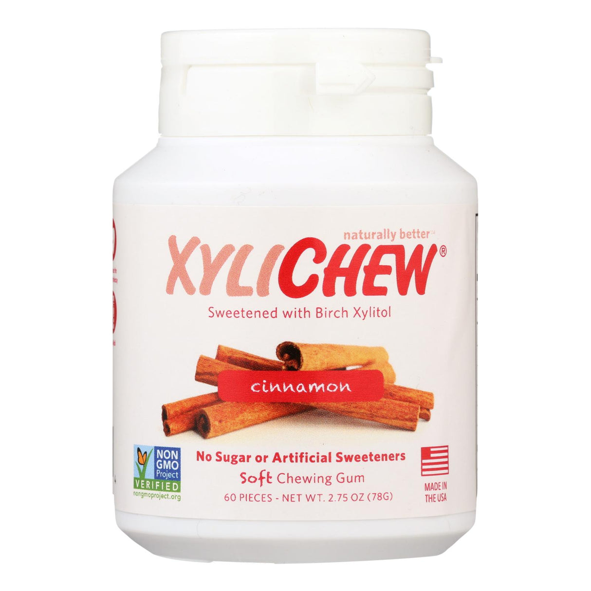 Xylichew Gum Cinnamon, 60-Piece Jar - Cozy Farm
