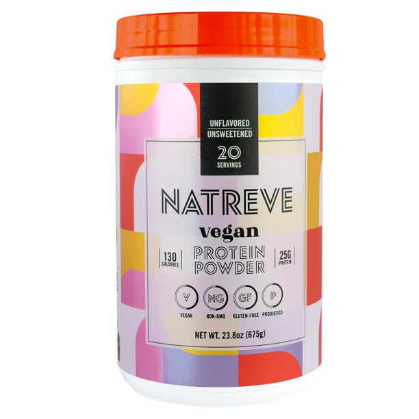 Natreve Unflavored Vegan Protein Powder (Pack of 4 - 23.8 Oz) - Cozy Farm
