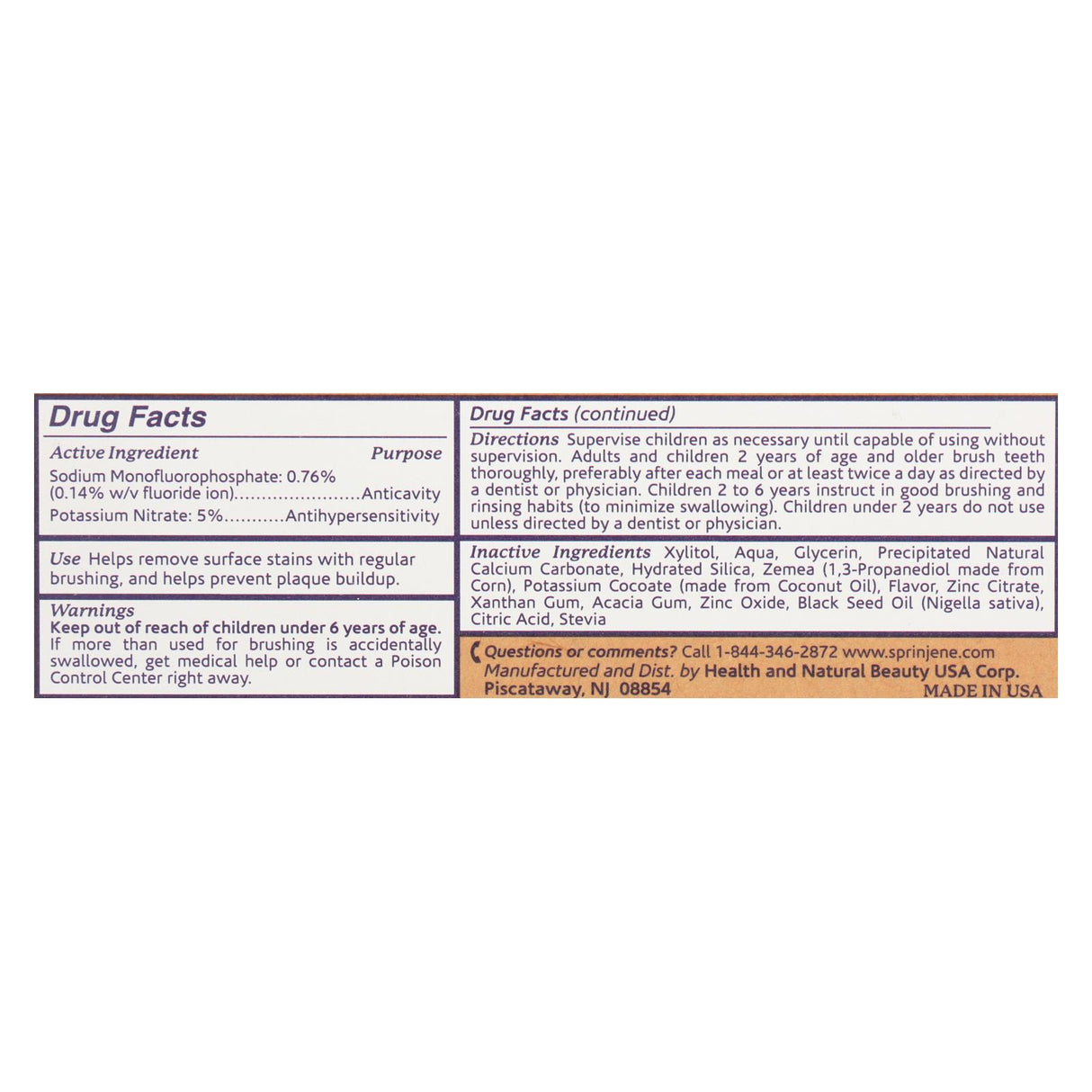 Sprinjene Natural Sensative Toothpaste with Flouride - 3.5 Oz - Cozy Farm