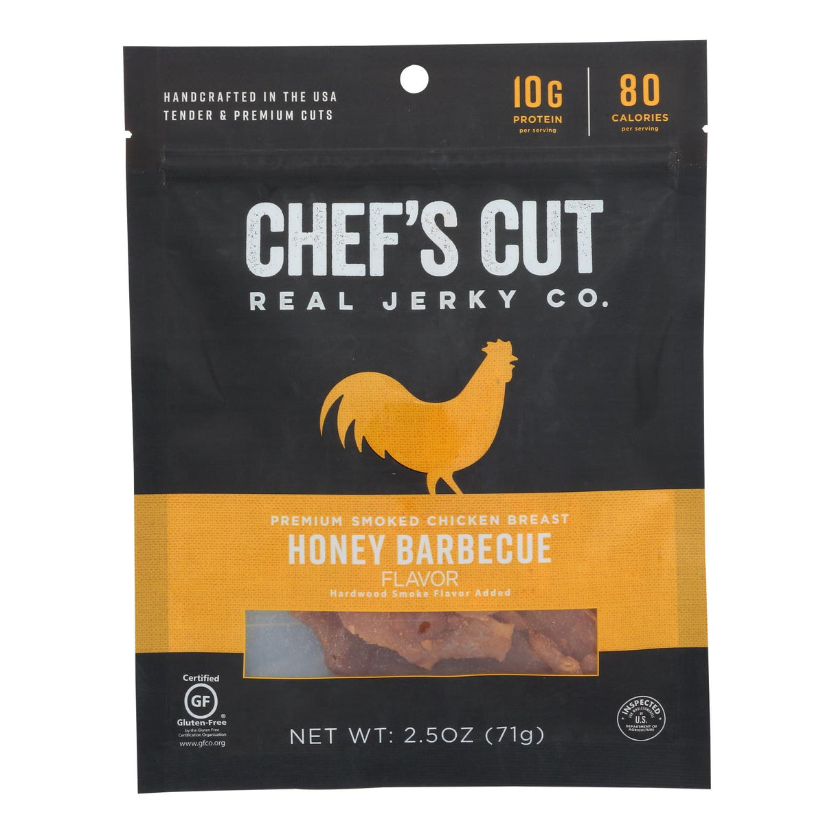 Chef's Cut Jerky - Real Chicken Kentucky Honey BBQ (Pack of 8 - 2.5 Oz) - Cozy Farm