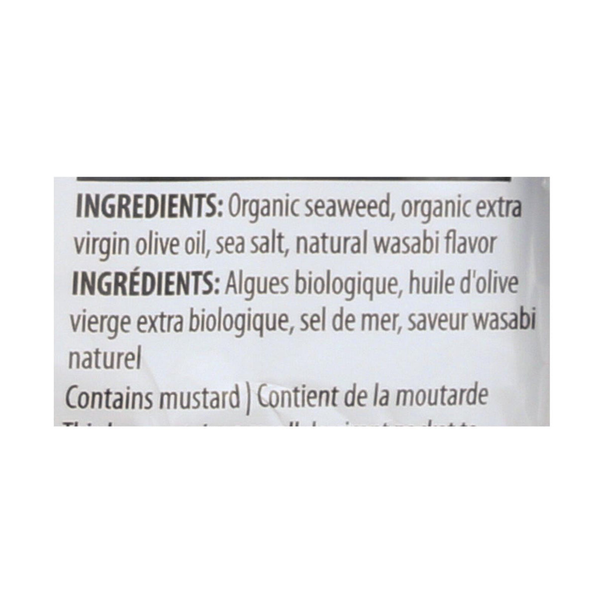 Organic Wasabi Seaweed Snax by Seasnax (Case of 12 - .36 Oz Each) - Cozy Farm