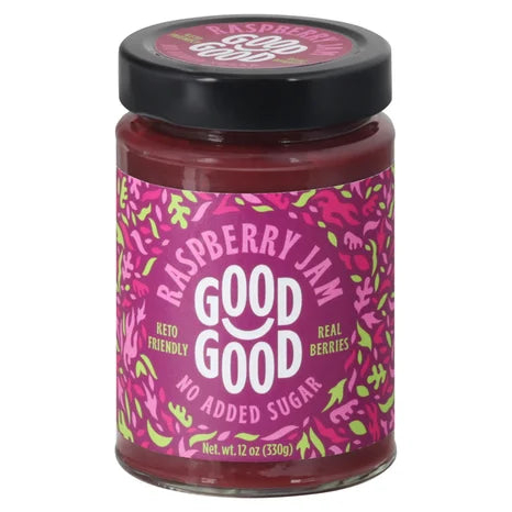 Good Good - No Sugar Raspberry Jam (6-Pack), 12 oz - Cozy Farm