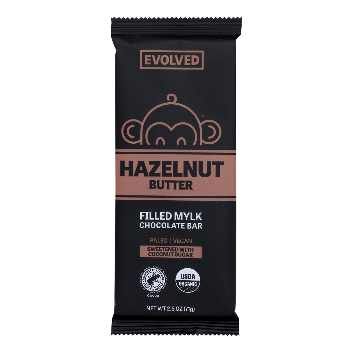 Evolved Chocolate Bar Hazelnut Butter, Case of 8 - 2.5 Oz Each - Cozy Farm