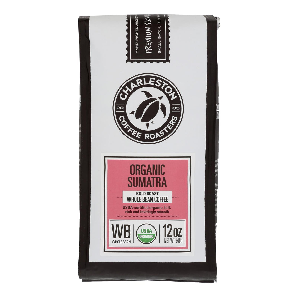 Charleston Coffee Roasters Sumatra Whole Bean Coffee, 12 Oz, Case of 6 - Cozy Farm