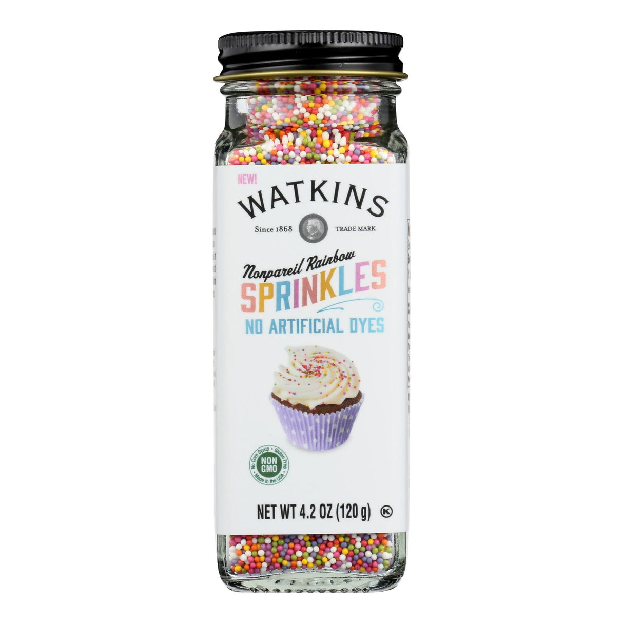 Watkins Premium Rainbow Sprinkles, Adds Vibrant Color and Sweetness (4.2 Oz), Case of 3 - Cozy Farm