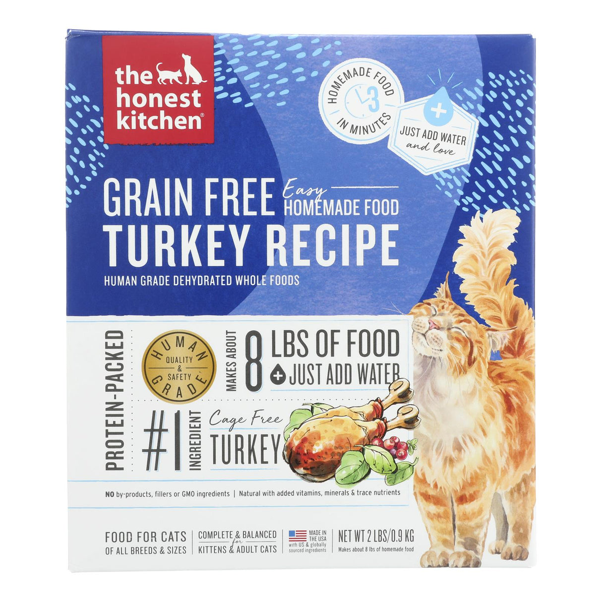 The Honest Kitchen Cat Food Green Formula Dehydrated Turkey - Case of 6 - 2 lb - Cozy Farm