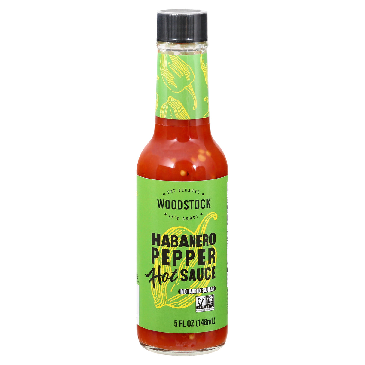 Woodstock Habanero Pepper Hot Sauce - 12 Pack, 5 Fl Oz Each - Cozy Farm