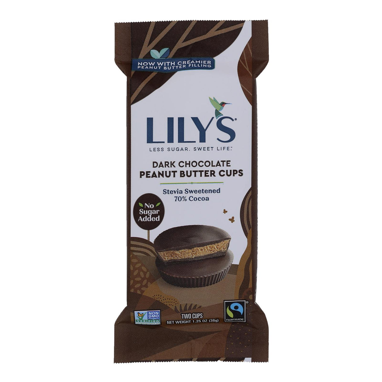Lily's Dark Chocolate Peanut Butter Cups, 1.25 oz (Pack of 2) - Case of 12 - Cozy Farm