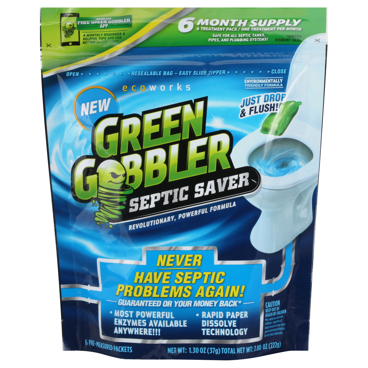 Green Gobbler Septic System Treatment - Pack of 8 (6 Count) - Cozy Farm