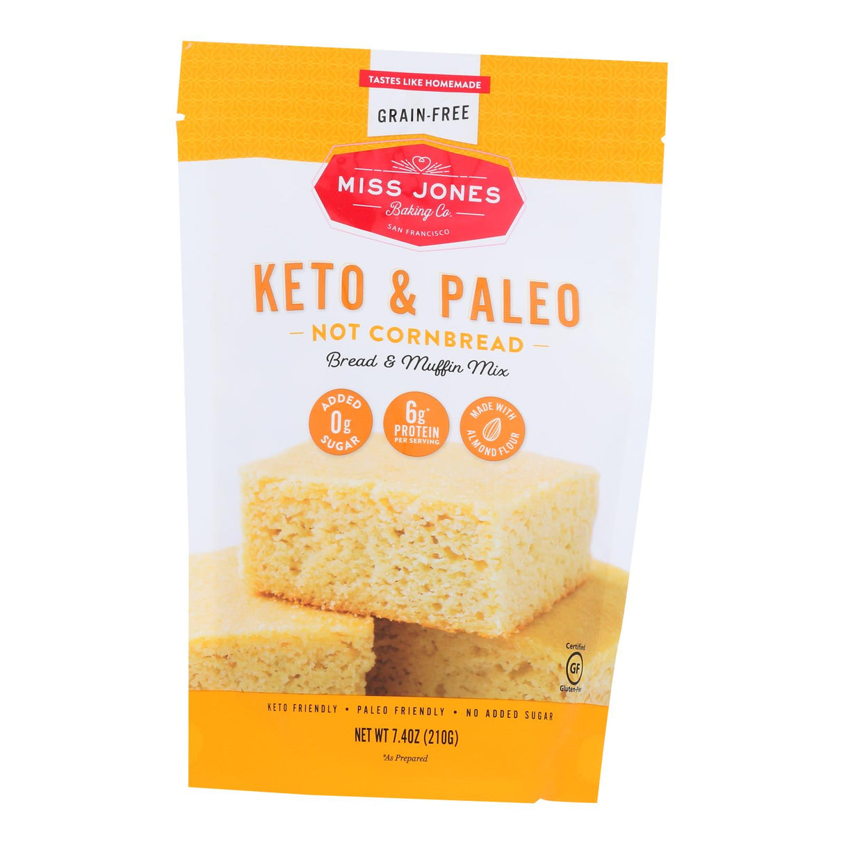 Miss Jones Baking Co. Keto-Friendly Gluten-Free Cornbread Mix - 7.4 Oz - Case of 6 - Cozy Farm
