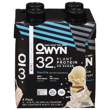 Only What You Need  Elite Plant-Based Protein Drink in Vanilla - 11.15 oz (Case of 3 or 4) - Cozy Farm 