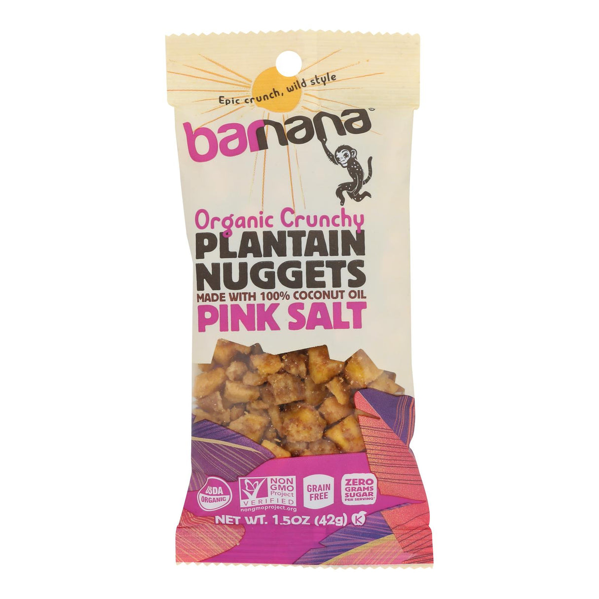 Barnana Organic Plantain Nuggets with Pink Salt, 1.5 Oz (Pack of 12) - Cozy Farm