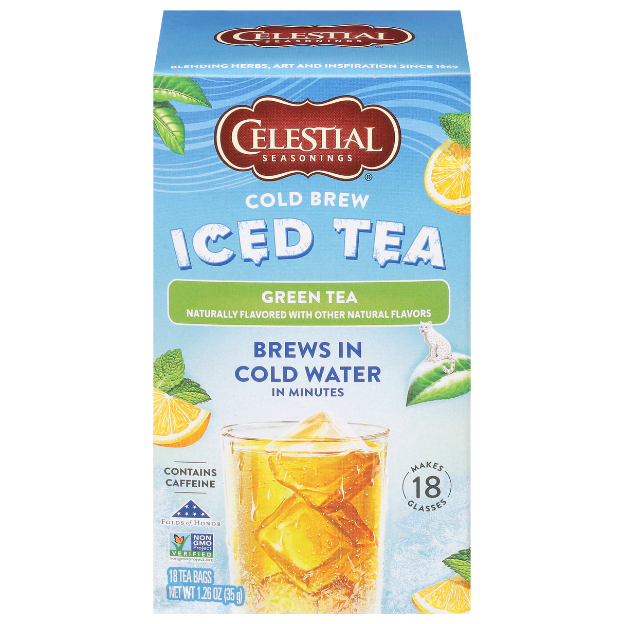 Celestial Seasonings Green Tea Cold Brew - Pack of 6 18-Count Tea Bags - Cozy Farm
