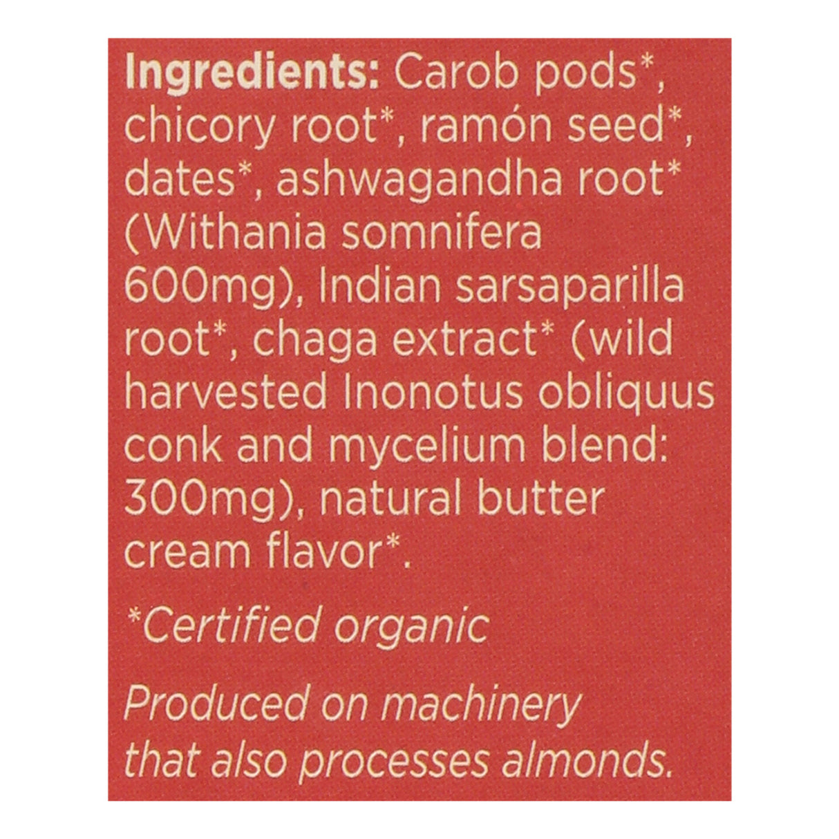 Teeccino Mush Tea Chaga Ashwagandha - Case of 60 Bags - Cozy Farm