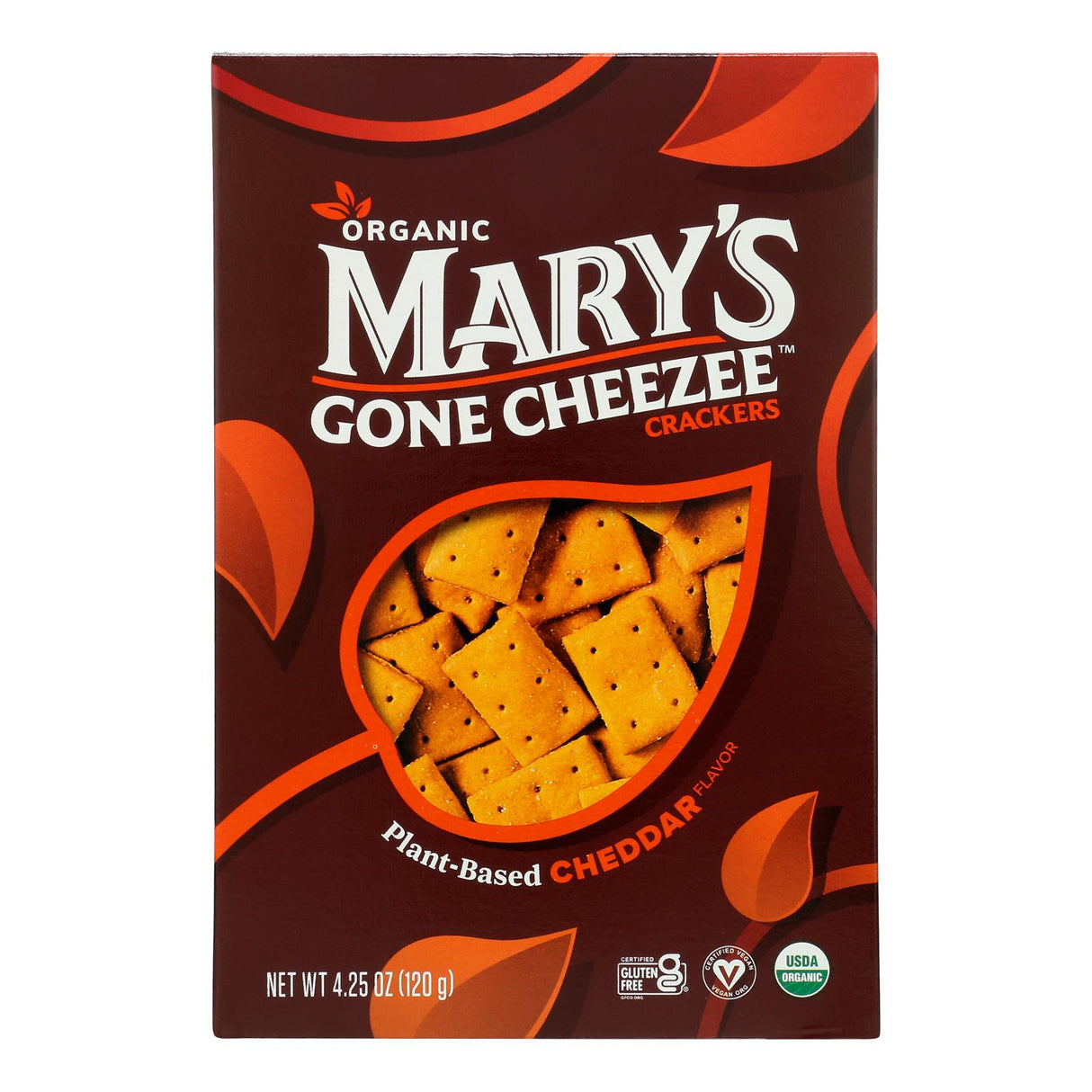 Mary's Gone Crackers Plant-Based Cheddar Crackers - 4.25 Oz, 6/Case - Cozy Farm