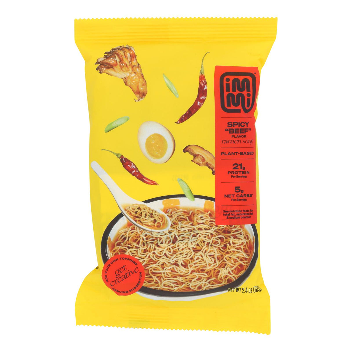 Immi Ramen Spicy Beef - 2.4 Oz (Pack of 6) - Cozy Farm