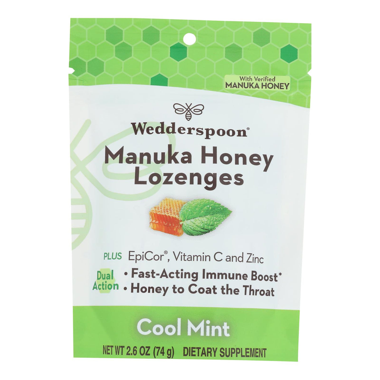 Wedderspoon Manuka Honey Cool Mint 2.6 oz, Case of 6 - Cozy Farm