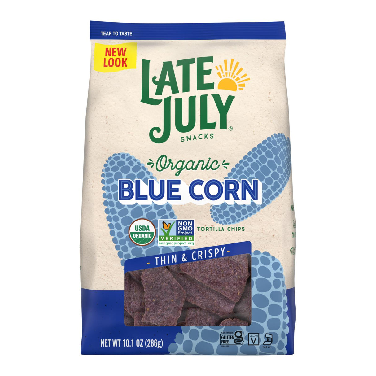 Late July Snacks - Tort Chip Blue Sea Salt - Case Of 9-10.1 Oz - Cozy Farm