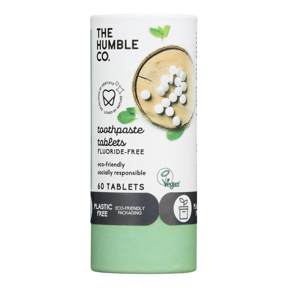 Humble Co Toothpaste Tablets Mint Fluoride Free 60 Ct - 6-Pack Case - Cozy Farm