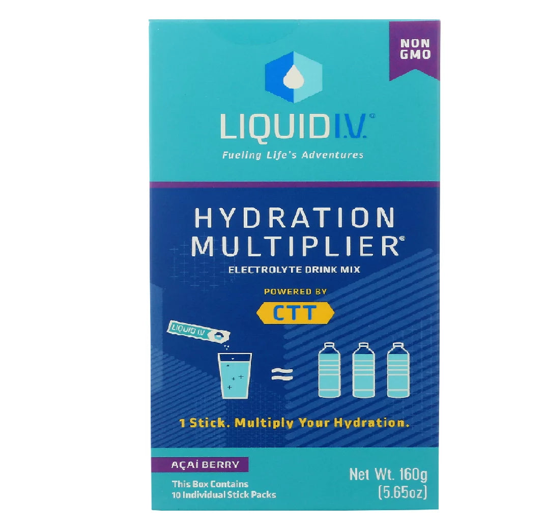 Liquid I.V. Hydration Multiplier Drink Mix - Acai Berry, 5.65 Oz Pack of 10 - Cozy Farm