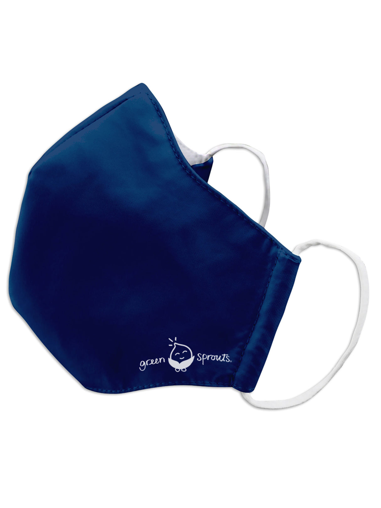Green Sprouts Reusable Face Mask for Small Adults in Navy - Cozy Farm