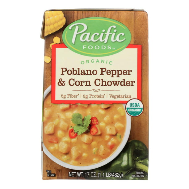 Pacific Foods Poblano Corn Chowder, 16.3 Oz (Pack of 12) - Cozy Farm