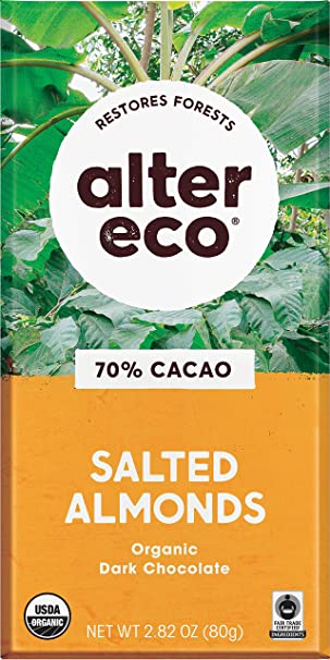 Alter Eco Dark Chocolate Salted Almond - 2.82 Oz (Pack of 12) - Cozy Farm