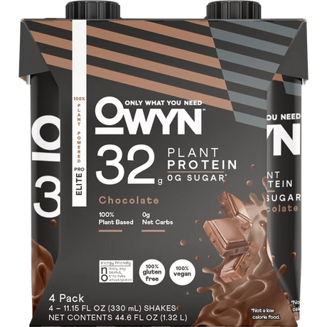 Only What You Need Chocolate Elite Plant-Based Protein Drink (Pack of 3-4, 11.15oz) - Cozy Farm 