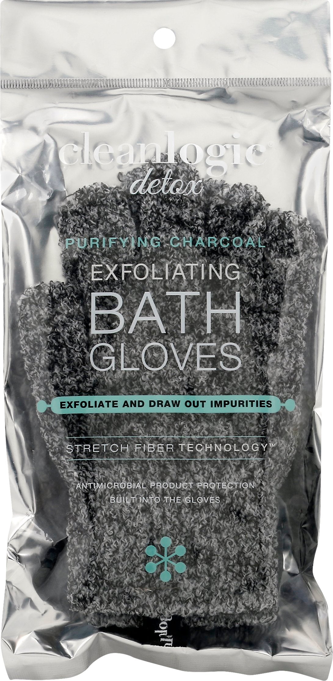 Cleanlogic Detox Charcoal Exfoliating Bath Gloves - Cozy Farm