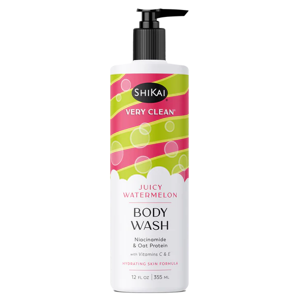 Shikai Body Wash: Succulent Watermelon Scent, Infused with Moisturizing Butters (12 Fl Oz) - Cozy Farm