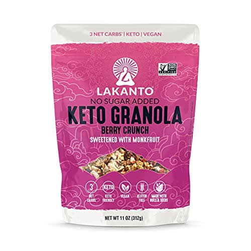 Lakanto Granola: Keto Berry Crunch, Low-Carb, Sugar-Free, High Fiber (10x 11oz Bags) - Cozy Farm
