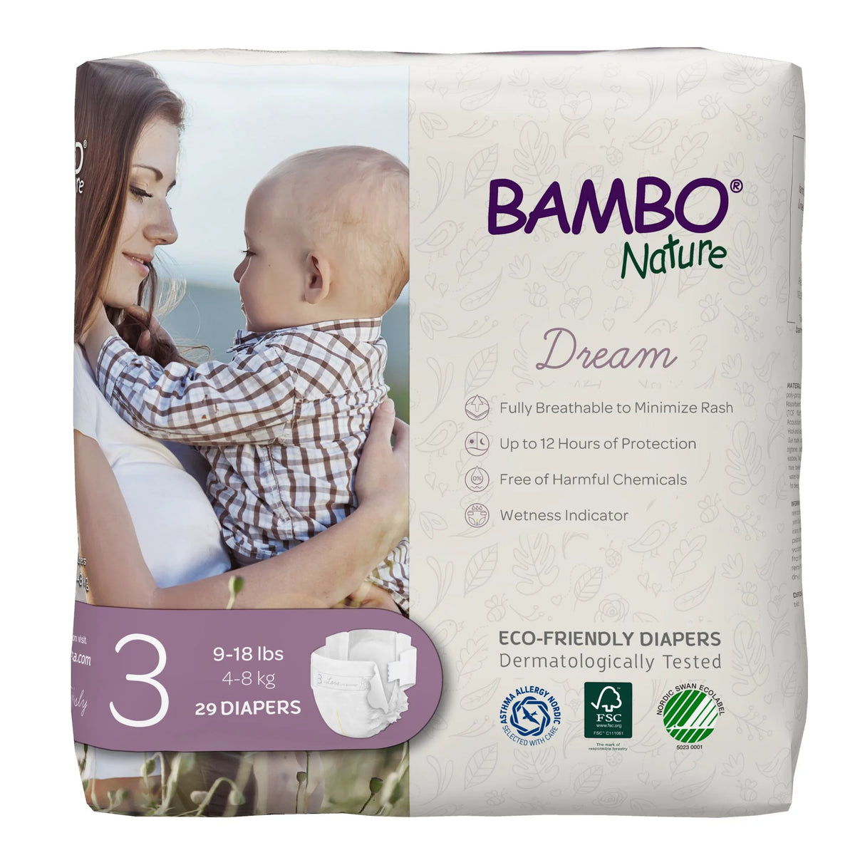Bambo Nature Premium Size 3 Diapers - 29 Diapers/Pack - Cozy Farm