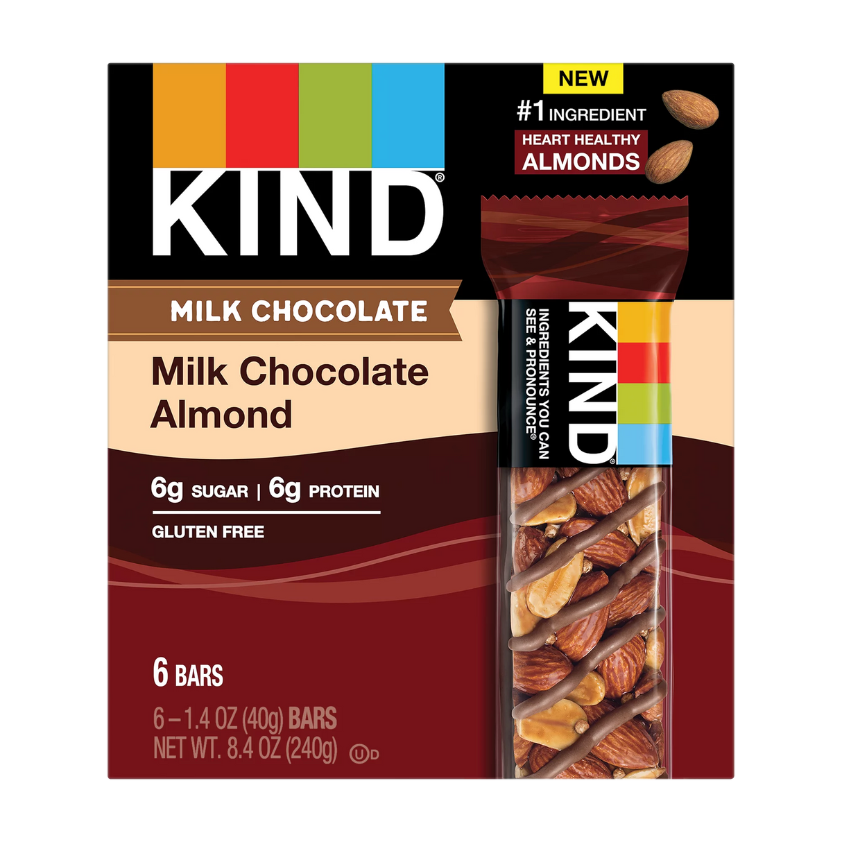 Kind Bar Milk Chocolate Almond (12 x 1.4oz) - Cozy Farm