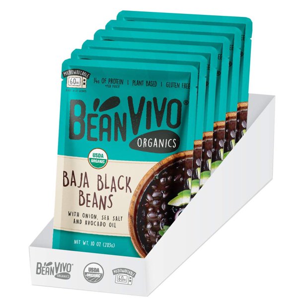 Bean Vivo - Black Bean Baja, Low Sodium, Gluten-Free, 6 x 10 Oz Cans - Cozy Farm