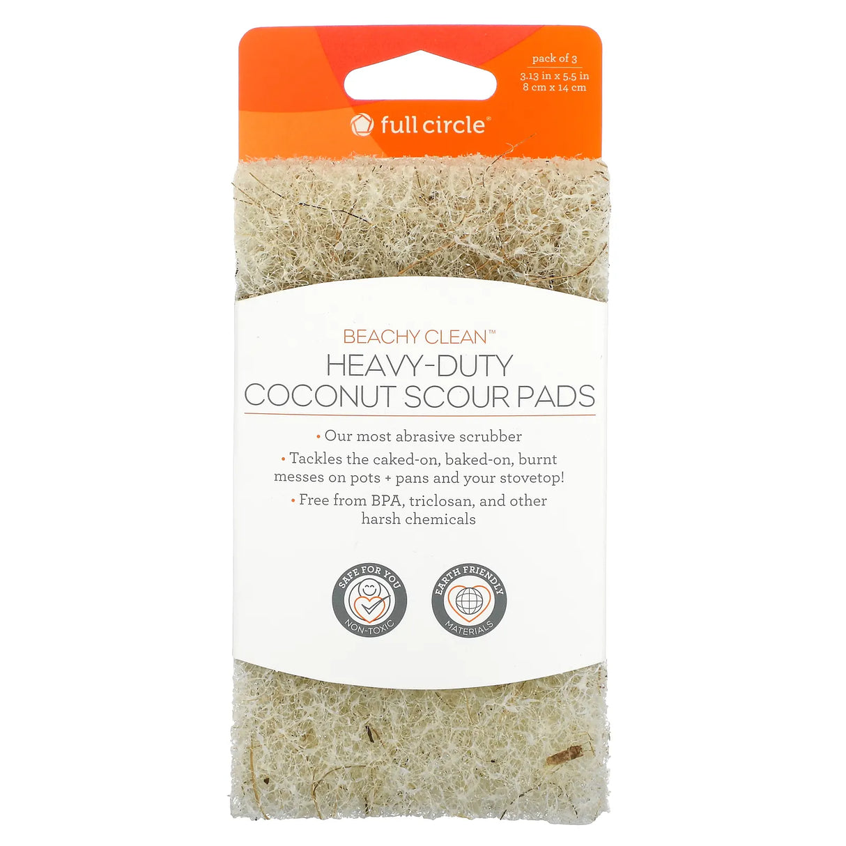 Full Circle Easy Scrub Coconut Scour Pads (Pack of 3) - 1ct - Cozy Farm