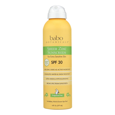 Babo Botanicals Fragrance-Free Mineral Sunscreen, 6 Fl Oz - Cozy Farm 