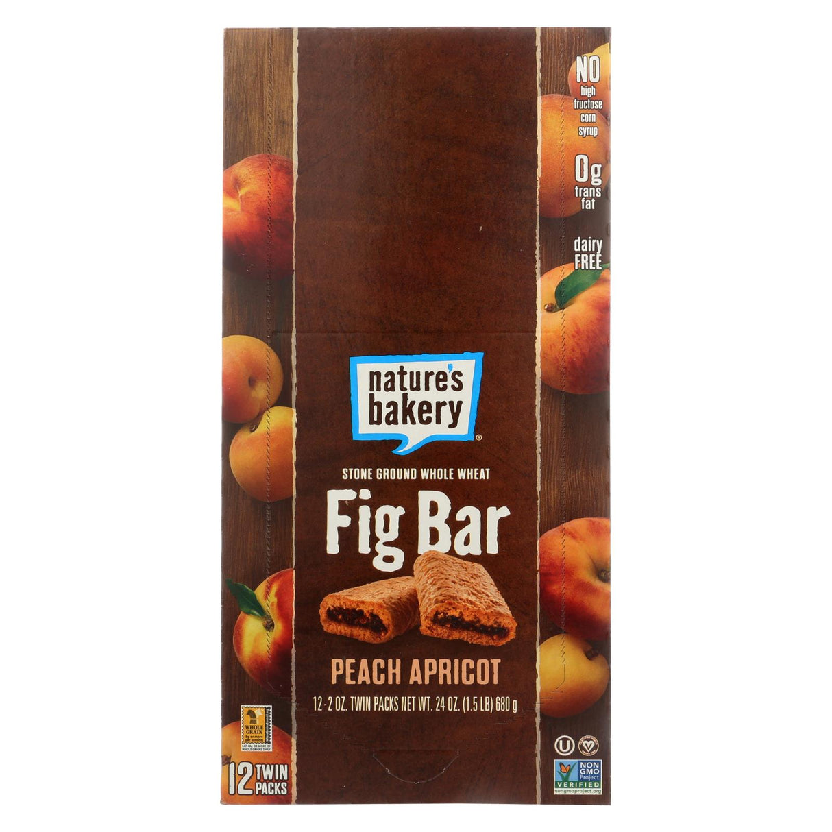 Nature's Bakery Stone-Ground Whole Wheat Fig Bar with Peach Apricot (Pack of 12, 2 Oz) - Cozy Farm