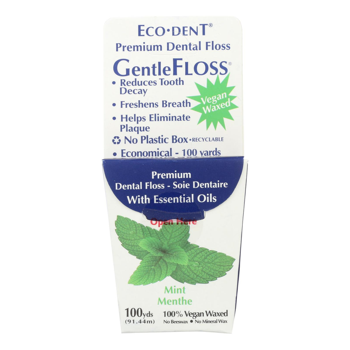 Eco-Dent Gentlefloss: Refreshing Mint Dental Floss, 600 Yards - Cozy Farm
