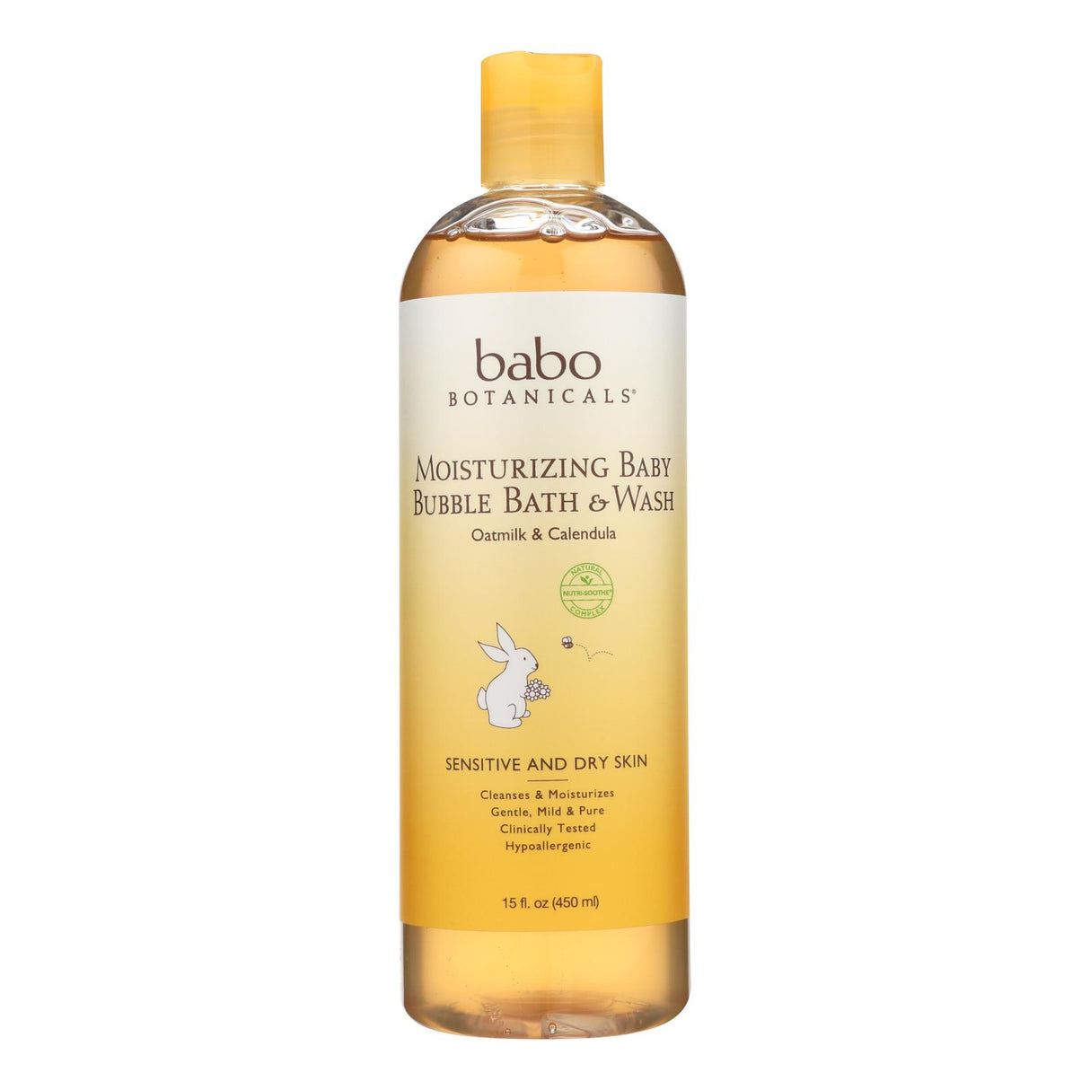 Babo Botanicals Moisturizing Oatmeal Baby Bubble Bath & Wash, 15 Oz - Cozy Farm 